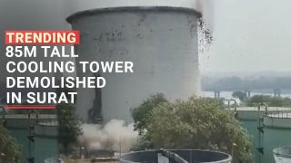 Gujarat: 85-Metre-Tall Surat Cooling Tower Demolished By Explosion | Watch Video