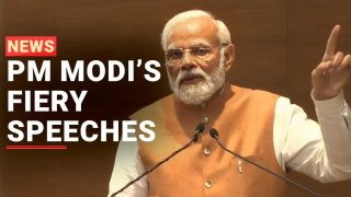 Top Moments From PM Modi’s Fiery Speech At BJP HQ Inaugural Event; Counters Opposition