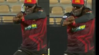 Chris Gayle Dances On Gangnam Style During World Giants vs India Maharajas Game | Watch Viral Video