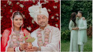 Dalljiet Kaur And Nikhil Patel Tie The Knot at Traditional Wedding as The Newlyweds Twin in Ivory, See Pics