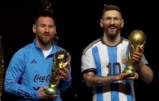 WATCH: CONMEBOL Honours Messi With Life-Size Statue And 'Baton Of Football'