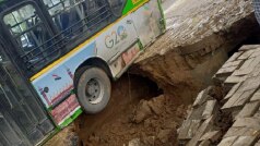 Delhi Rains: Portion Of Road Caves In Near Hauz Rani, Traffic Advisory Issued
