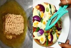 Viral Food Video: Woman Makes Maggi Pizza With Curd & Coriander -WATCH