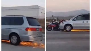 Dramatic Video Shows SUV Dragging Motorcycle, Rider Nowhere In Sight | Watch