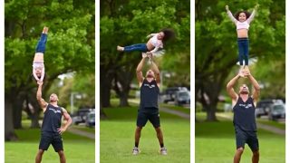 Superdad Teaching Daughter Acrobats Is Oh-So Beautiful | Watch Viral Video