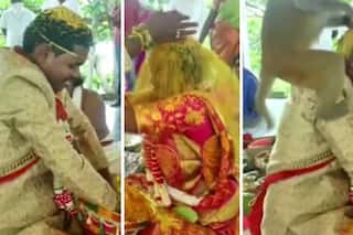 Bride And Groom Are Performing Wedding Ritual, Monkey Spoils Their Party: Watch