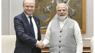 Prime Minister Narendra Modi Meets Nokia Chief Pekka Lundmark