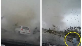 Car Disappears, Woman Gets Thrown On Road, Tornado Fury Captured On Camera | Watch