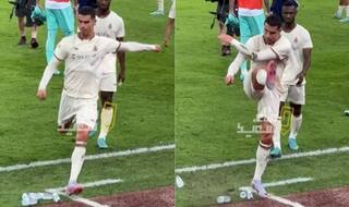 WATCH | Ronaldo Loses COOL; Kicks Bottle as Rival Fans Chant 'Messi, Messi'