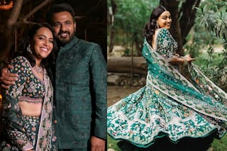 Swara Takes 'Blooming in Love' Quite Literally in a Gorgeous Green Lehenga by Rahul Mishra