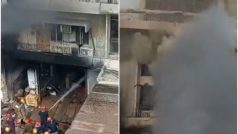 दिल्ली में आग लगने के बाद भरभराकर गिरी तीन मंजिला इमारत, देखें VIDEO