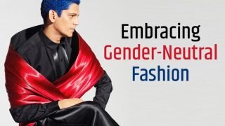 Vijay Varma Celebrates Gender-Fluid Fashion in Red Metallic Saree With Black Tuxedo