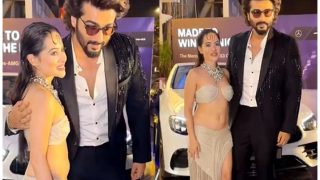 Urfi Javed Stuns in Bold White Outfit as She Poses With Arjun Kapoor, Netizens Say 'They Look Good Together' - Watch