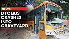 DTC Bus Crashes Into Graveyard In Delhi   s Khan Market - Watch Video