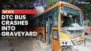 DTC Bus Crashes Into Graveyard In Delhi   s Khan Market - Watch Video