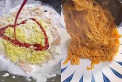 Viral Food Video: Man Makes Ice Cream Noodles With Chilli Sauce - Watch