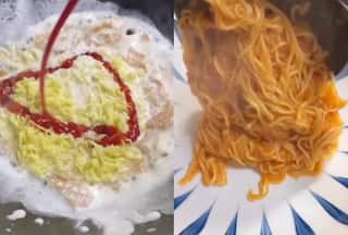 Viral Food Video: Man Makes Ice Cream Noodles With Chilli Sauce - Watch