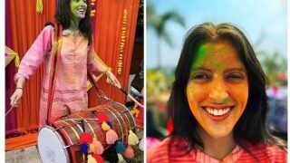 Navya Naveli Nanda Rocks at Holi Bash With Friends as She Plays Dhol in Full-Swing - Watch