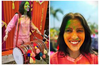 Navya Naveli Nanda Rocks at Holi Bash With Friends as She Plays Dhol