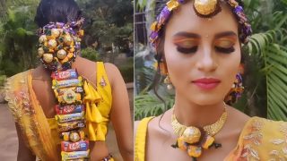 Viral Bride Video: Dulhan's Unusual Hairdo With Chocolates And Toffees Makes Jaws Drop - Watch