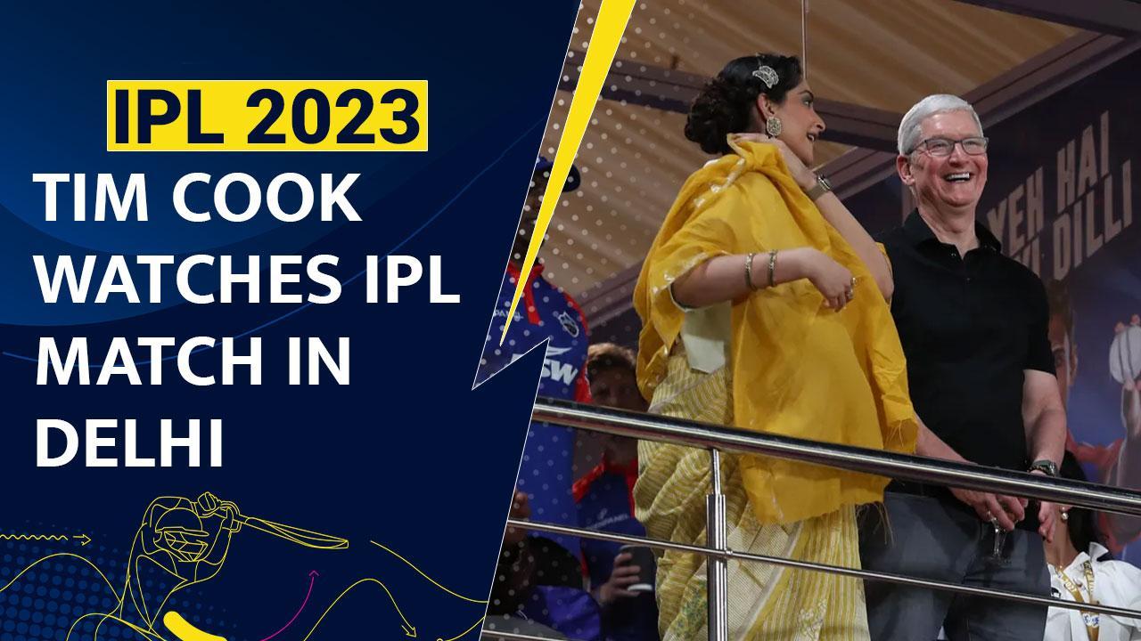 IPL 2023: Tim Cook Enjoys KKR vs DC Match With Sonam Kapoor After Apple Saket Launch