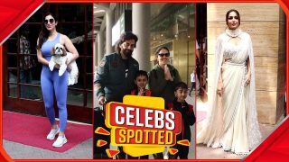 Celebs Spotted: Sophie Choudry Spotted With Her Pet, Kartik Aaryan Poses With His Fans At Airport | Watch Video