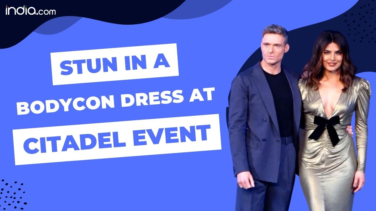 Priyanka Chopra Flaunts Her Figure In a Bodycon Dress At Citadel Event with Richard Madden