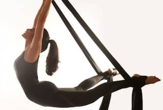 Jacqueline Fernandez Flaunts Hot Bod as She Performs Aerial Yoga