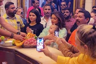 Priyanka Takes Daughter Malti For Siddhivinayak Darshan - Pics Surface