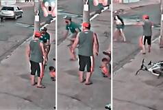 Man Saves Girl On Bicycle From Crashing Into Pole With Super Reflexes: Watch