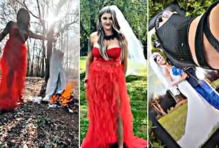 US Woman Celebrates Divorce By Stamping On, Ripping, And Burning Her Wedding Dress: Watch