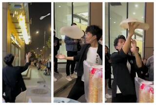 Chef   s Incredible Long-Distance Frisbee Boomerang With Bread Paste: Watch