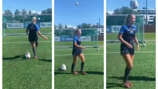Woman Kicks Ball Towards Goalpost, It Boomerangs After Hitting Bar: Watch