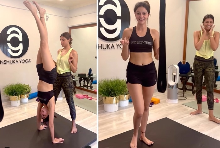 700px x 472px - Ananya Panday Performs Headstand in Hot Viral Clip From Yoga Studio Watch
