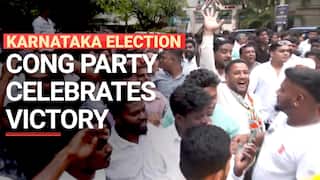 Karnataka Polls Results: Congress workers celebrate at AICC office in Bengaluru | Watch Video