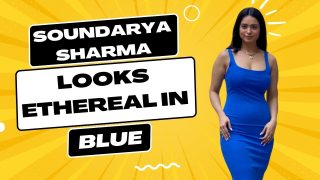 Soundarya Sharma Flaunts Her Toned Figure In a Tight Blue Dress | Watch Video