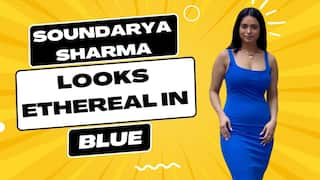 Soundarya Sharma Flaunts Her Toned Figure In a Tight Blue Dress | Watch Video