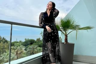 Manushi Chhillar is a Beauty in Black in Rs 42K Black Crochet Moonstone Dress - See HOT Pics