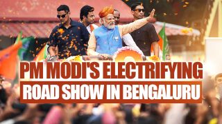 Karnataka Polls 2023: Continuous Flower Shower On PM Modi During Electrifying Roadshow In Bengaluru - Watch Video