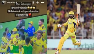 CSK की धमाकेदार जीत के बाद कोहली ने जडेजा को कहा 'चैंपियन'; MS Dhoni के लिए खास मैसेज लिखा