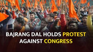 Bajrang Dal holds protest against Congress, burns manifesto in Mangaluru