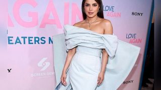 Priyanka Chopra Lands Straight Out of a Disney Film in Pastel Blue Floor-Length Gown For Love Again Premiere- See PICS