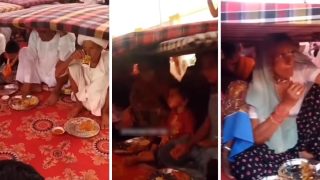 Shadi Ka Video: खाने को लेकर ऐसा जुनून नहीं देखा होगा, बारिश भी आ गई मगर टस से मस नहीं हुए बाराती- देखें वीडियो