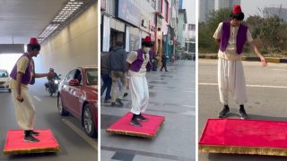Viral Video: कालीन लेकर अचानक सड़कों पर उतर आया 'अलादीन', देखते ही हिल गए लोग। वीडियो
