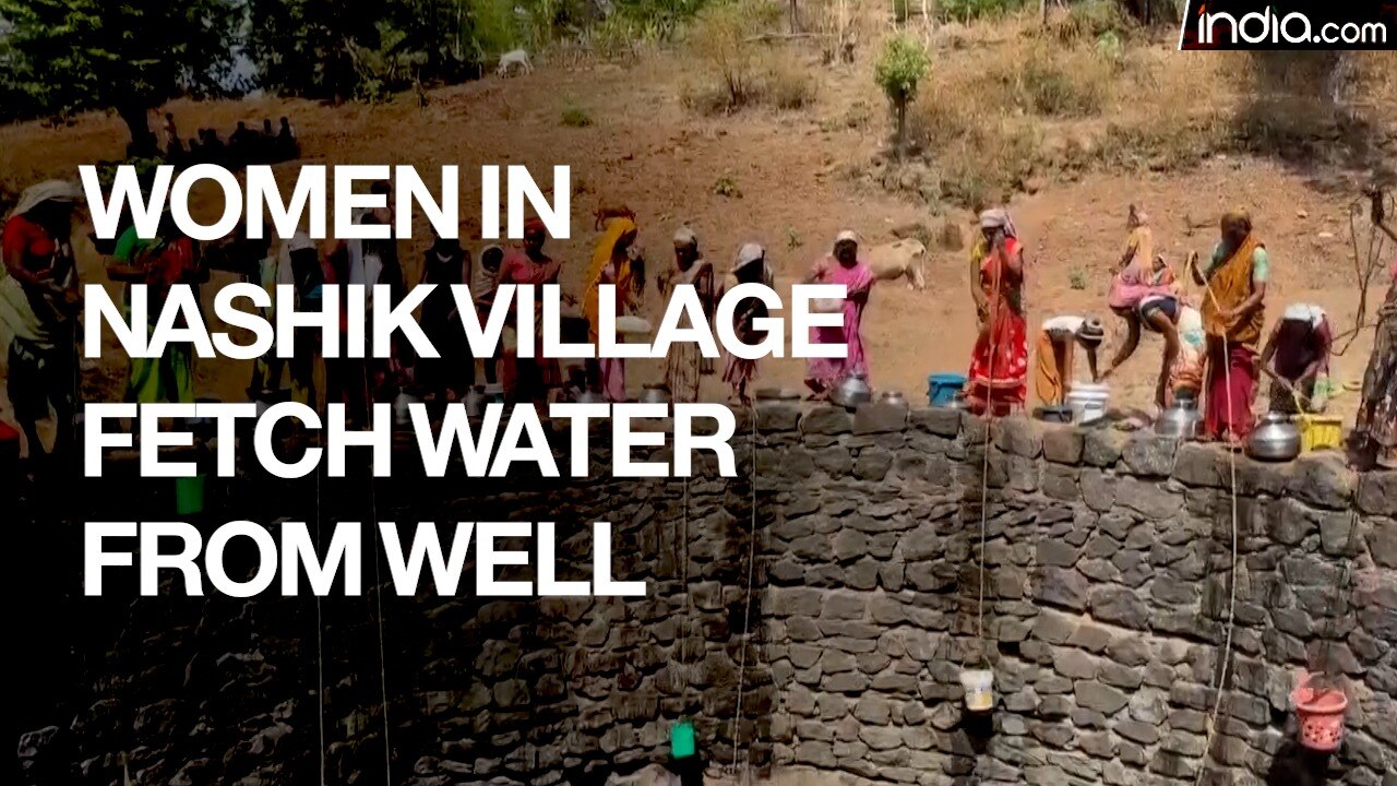 Women in Nashik village descend into well to fetch water | Watch