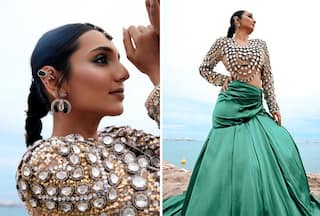 Cannes 2023: Masoom Minawalla Wears The Flashiest Blouse by AJSK With Handcrafted Lehenga