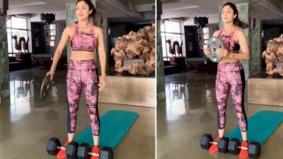 Shilpa Shetty Serves up Monday Motivation With Intense Dumbbell Workout- Watch Viral VIDEO