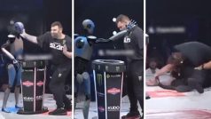 Viral Video: रोबोट संग थप्पड़-थप्पड़ खेलने लगा शख्स, पड़ा चांटा तो धूल चाट गया बेचारा- देखें वीडियो