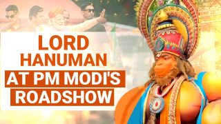 Man Dressed Up As Lord Hanuman Attends PM Modi’s Roadshow In Bengaluru - Watch Video