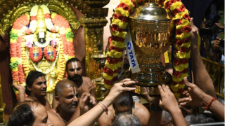 Chennai Super Kings Perform Special Puja For IPL Trophy At Tirupati Temple